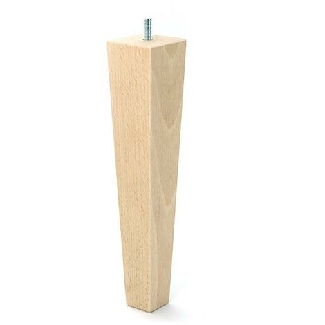 Q&Q pata madera cuadradas h250 m8 natural - , La pata de padera cuadrada para sofás o muebles de Q&Q ofrece un bonito acabado en Haya natural. Está hecha en España, es de madera