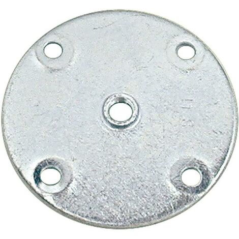 Q&ampQ placa metal red d66 rosca m8 zincado para patas , MATE 66 Placa redonda para patas M8. Material: hierroAcabado:  zincadoCon taladro central ab