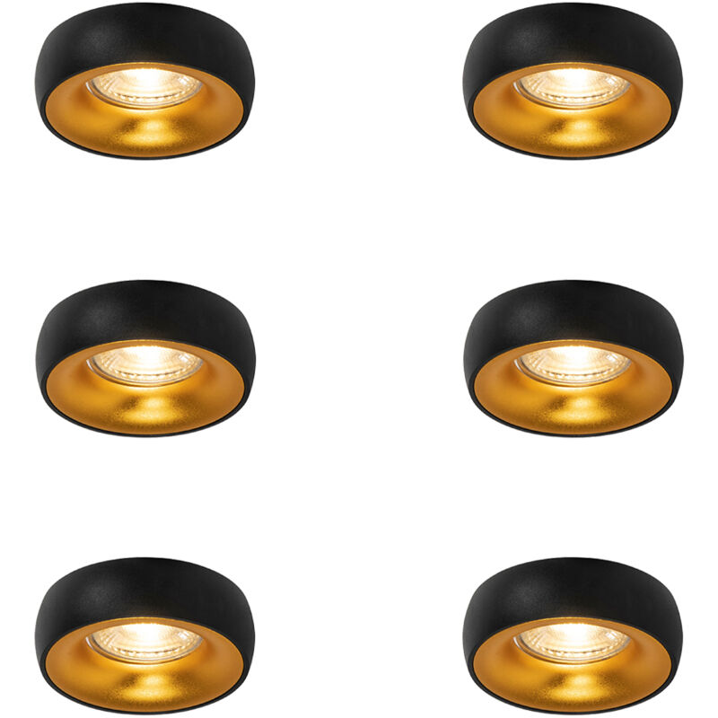102830 - Spot encastrable - 6 pièces - ø 85 mm - - éclairage intérieur - Salon i Chambre i Cuisine i Salle à manger - Qazqa