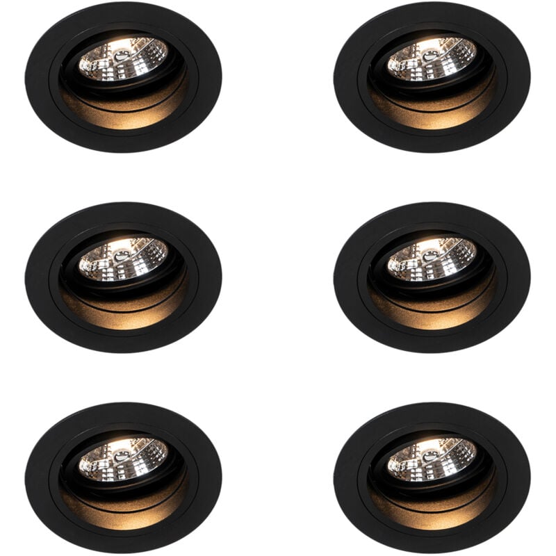 Qazqa - 102848 - Spot encastrable - 6 pièces - ø 120 mm - - éclairage intérieur - Salon i Chambre i Cuisine i Salle à manger
