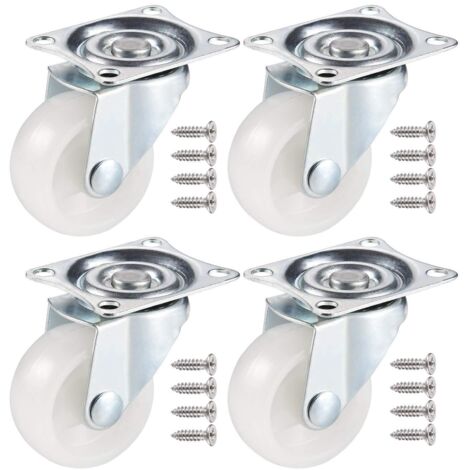 QAZQA 4PCS Roulettes Pivotantes, PU Roulette Charge Lourde en Caoutchouc pour Bricolage, Roulettes pour Meubles avec Tête Pivotante à Doble Roulements à Billes avec Vis (Hauteur 50mm/2pouce)