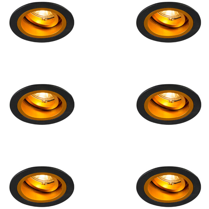 QAZQA 92702 - Spot encastrable - 6 pièces - Ø 92 mm - - éclairage intérieur - Salon I Chambre I Cuisine I Salle à manger