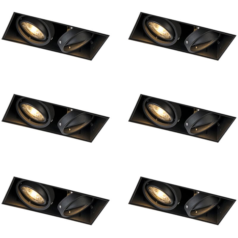 Qazqa - 94362 - Spot encastrable - 6 pièces - l 188 mm - - éclairage intérieur - Salon i Chambre i Cuisine i Salle à manger