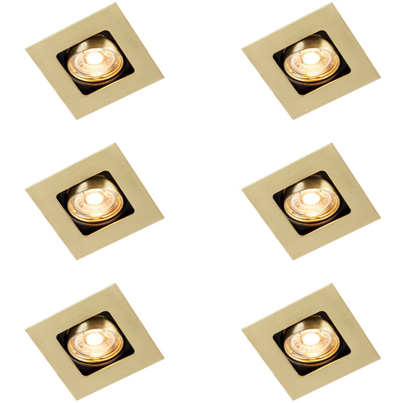 97593 - Spot encastrable - 6 pièces - l 100 mm - - éclairage intérieur - Salon i Chambre i Cuisine i Salle à manger - Qazqa