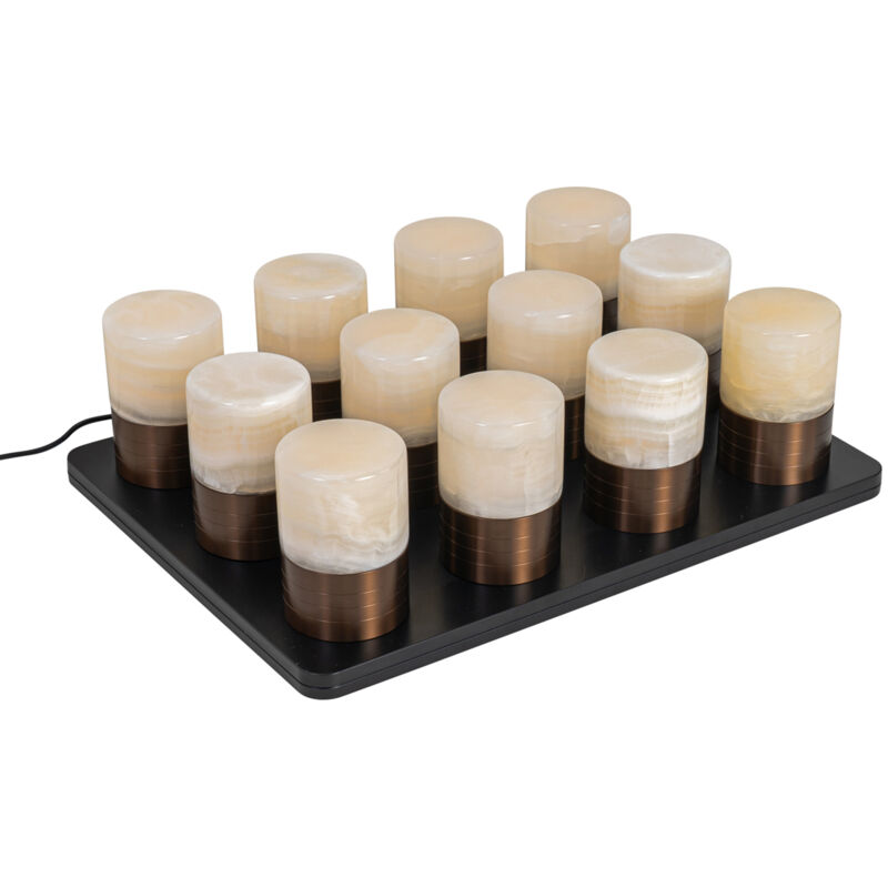 Qazqa - alessia - led Dimmable Lampe de Table sans fil rechargeable usb variateur inclus - 1 lumière - ø 8 cm - Bronze - Art Deco - éclairage