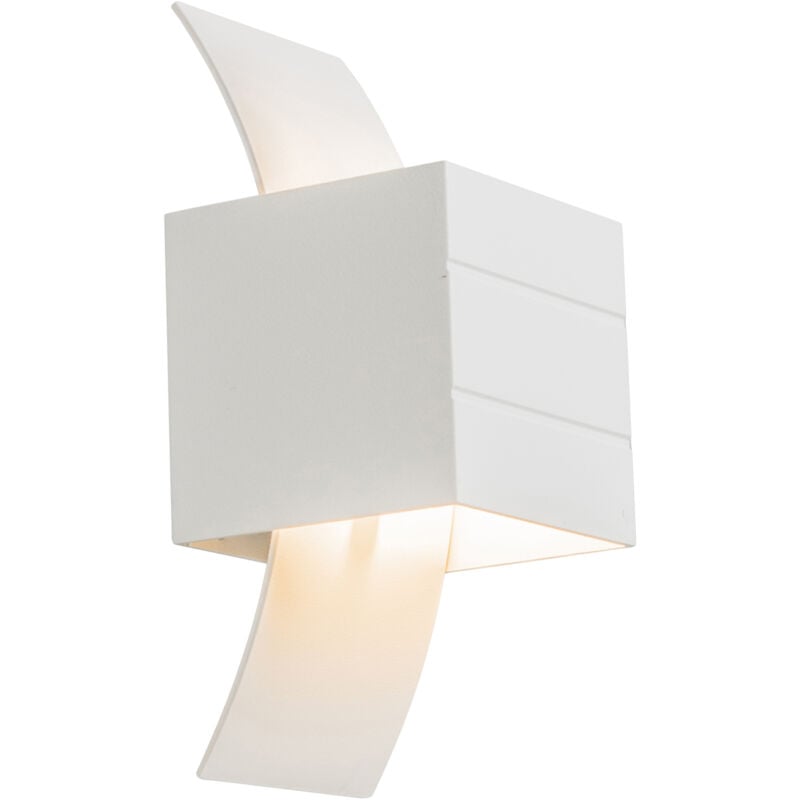 Amy - Applique murale - 1 lumière - l 80 mm - Blanc - Design, Moderne - éclairage intérieur - Salon i Chambre i Cuisine i Salle à manger - Qazqa