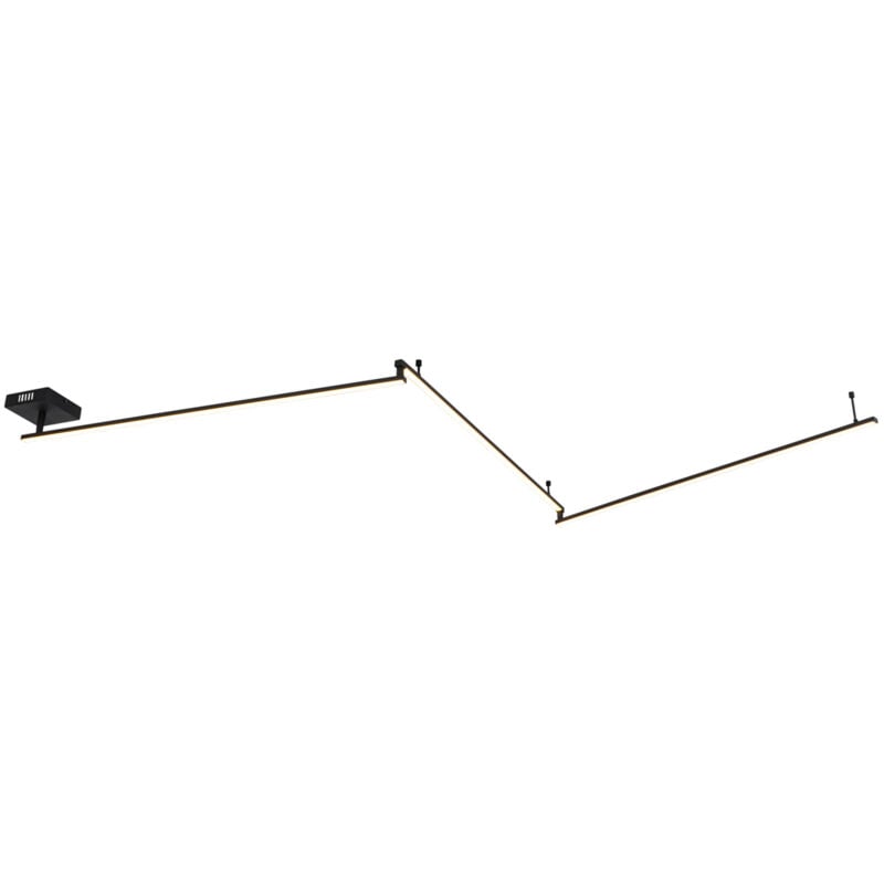 Qazqa - annuschka - led Dimmable Plafonnier variateur inclus - 3 lumière - l 300 cm - Noir - Design - éclairage intérieur - Salon i Chambre i Cuisine