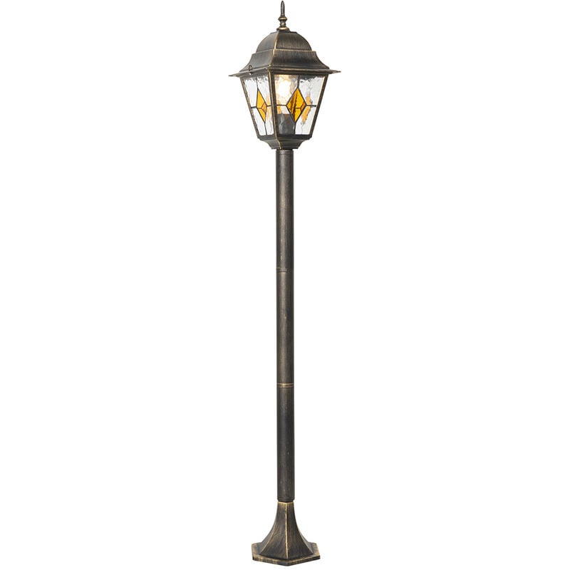 QAZQA antigua - Lampe sur pied extérieur - 1 lumière - Ø 18.4 cm - Doré - Classique/Antique - éclairage extérieur