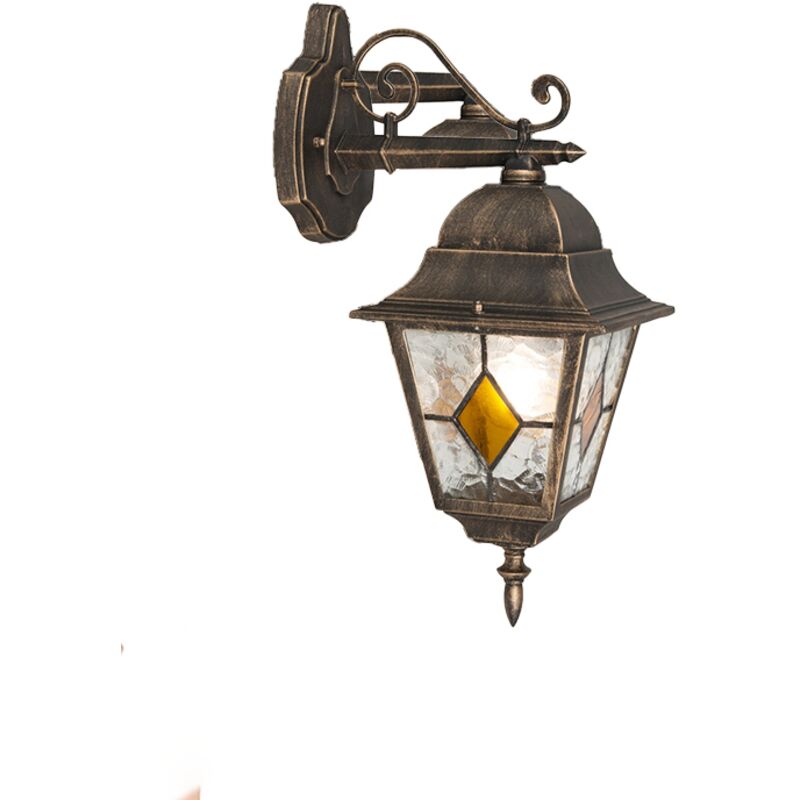 Antigua - led Applique murale - 1 lumière - h 40 cm - Bronze - Rustique - éclairage extérieur - Garage / cellier - Qazqa