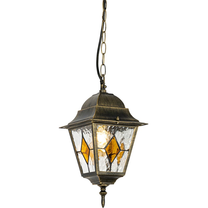 Qazqa - antigua - Suspension - 1 lumière - l 18.4 cm - Doré - Classique/Antique - éclairage extérieur