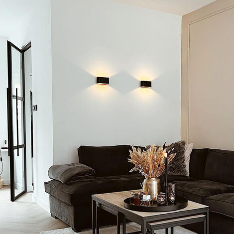 Qazqa – Applique murale moderne noire 2 lumières – Aluminium finition poudrée – Hauteur 14 cm – Culot G9 – Pour salon, cuisine, chambre