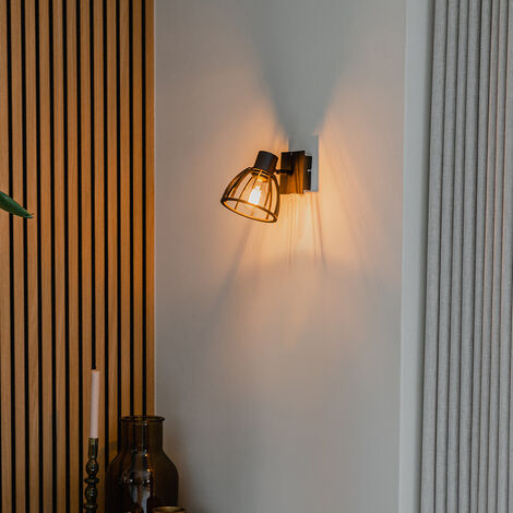 Lampada da parete industrial con griglia stretta - NaturDecor