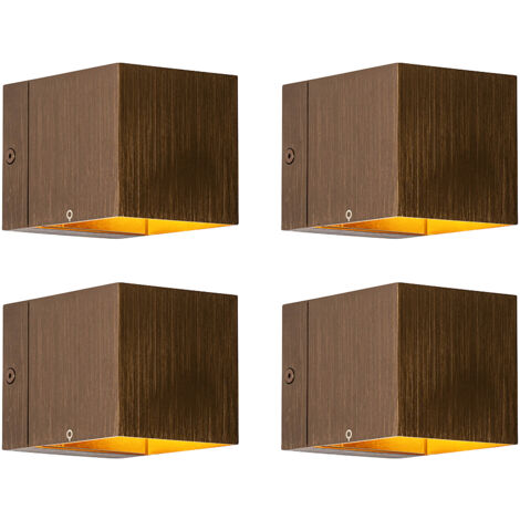 QAZQA Appliques transfer - Moderno - Alluminio - Bronzo - Quadrato G9 Max. 1 x 2.5 Watt