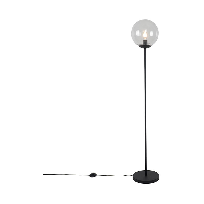 

Art Déco Lámpara de pie Art Deco negra vidrio transparente - PALLON Mezzi /Acero Alargada Adecuado para LED Max. 1 x 40 Watt - Qazqa