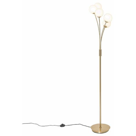 Lampadaire art deco laiton metal dore hubsch 890502 - Kdesign