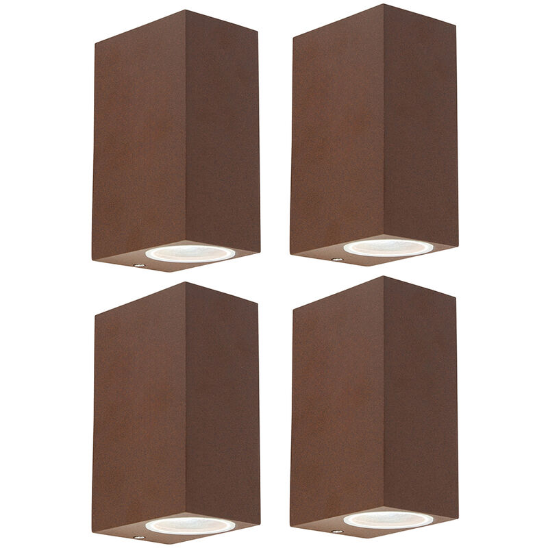 Baleno - Applique murale - 2 lumière - l 65 mm - Brun rouille - Rustique - éclairage extérieur - Qazqa