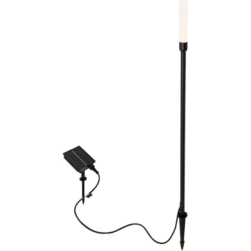 Qazqa - barry - led Spot sur piquet solaire - 1 lumière - ø 2.5 cm - Noir - Design - éclairage extérieur