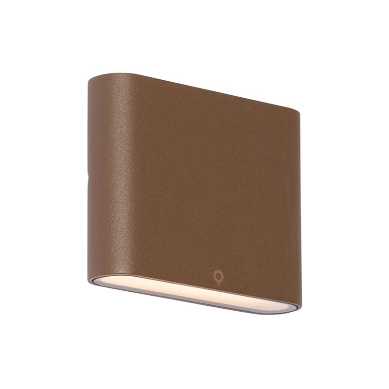 Batt - led Applique murale - 2 lumière - l 11.5 cm - Brun rouille - Moderne - éclairage extérieur - Qazqa
