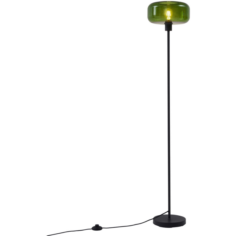 Bizle - Lampadaire - 1 lumière - h 146 cm - Vert - Rétro - éclairage intérieur - Salon i Chambre i Cuisine i Salle à manger - Qazqa