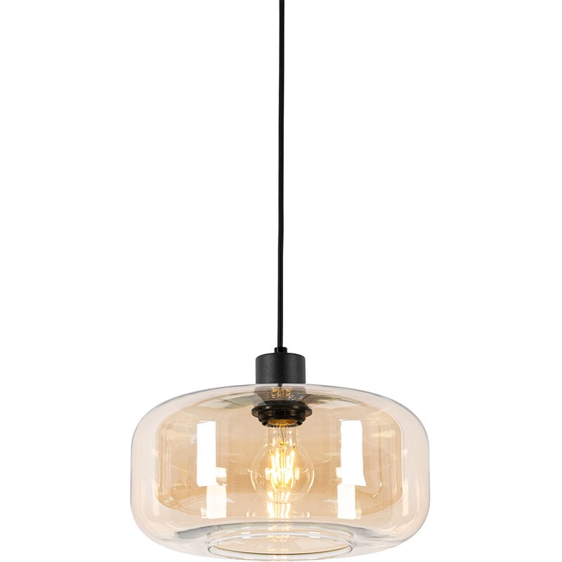 Bizle - Suspension - 1 lumière - ø 28 cm - Beige - Art Deco - éclairage intérieur - Salon i Chambre i Cuisine i Salle à manger - Qazqa