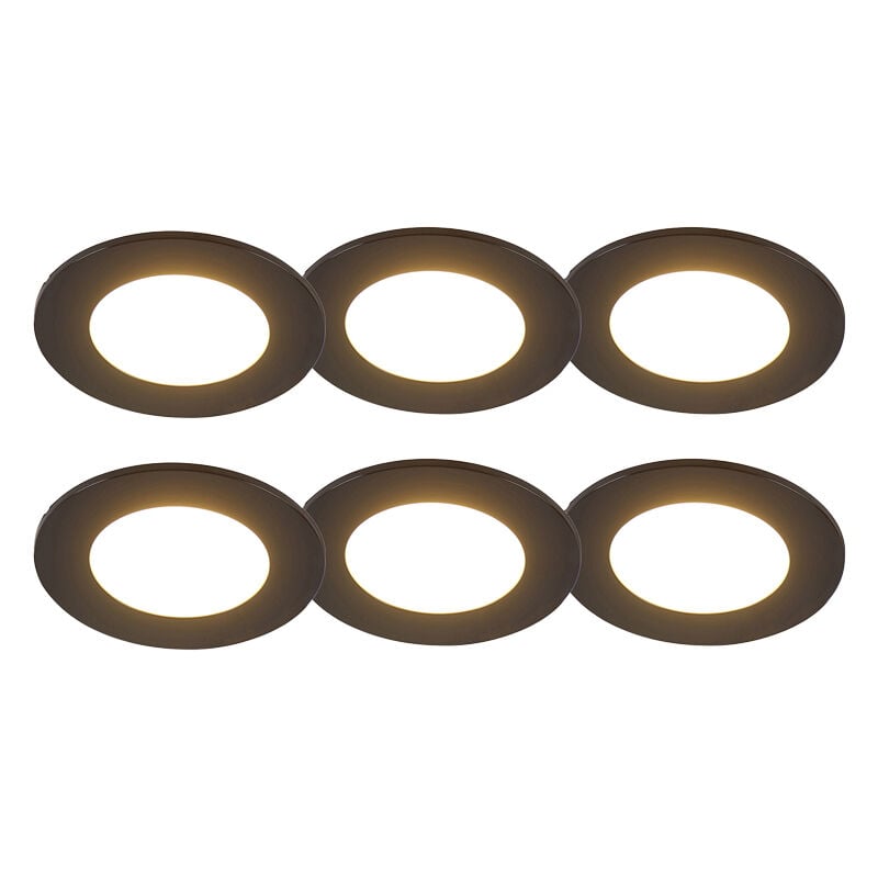 Qazqa - blanca - led Dimmable Spot encastrable variateur inclus - 1 lumière - ø 90 mm - Noir - Moderne - éclairage intérieur - Salle de bains