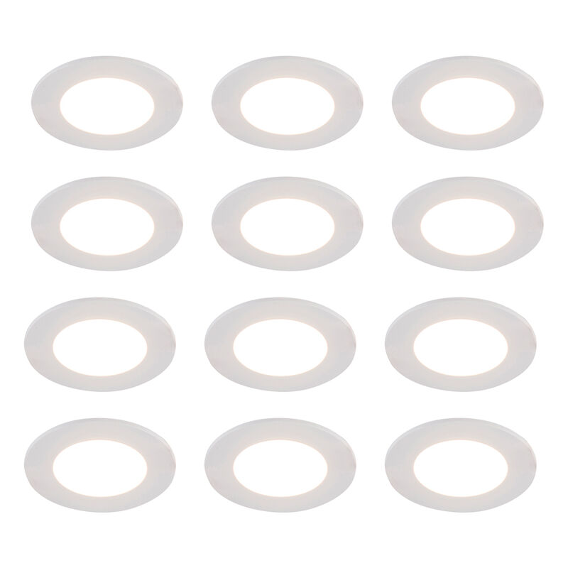 Qazqa - blanca - led Dimmable Spot encastrable variateur inclus - 12 pièces - ø 9 cm - Blanc - Moderne - éclairage intérieur - Salon i Chambre i