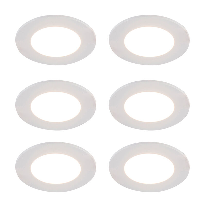 Blanca - led Dimmable Spot encastrable variateur inclus - 6 pièces - ø 9 cm - Blanc - Moderne - éclairage intérieur - Salon i Chambre i Cuisine i