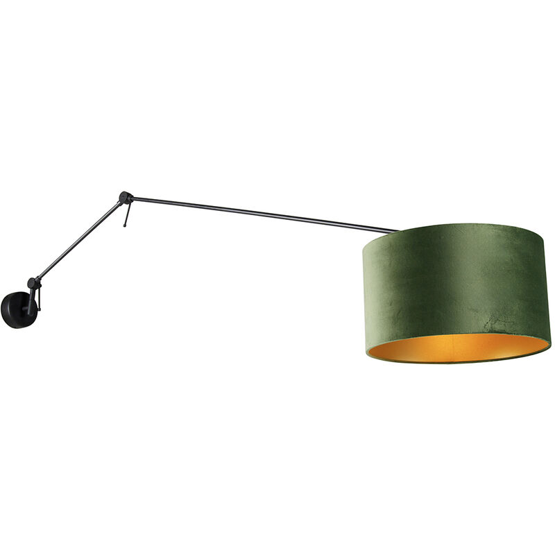 Blitz - Applique murale avec Abat-Jour - 1 lumière - l 158.5 cm - Noir et Or - Moderne - éclairage intérieur - Salon i Chambre i Cuisine i Salle à