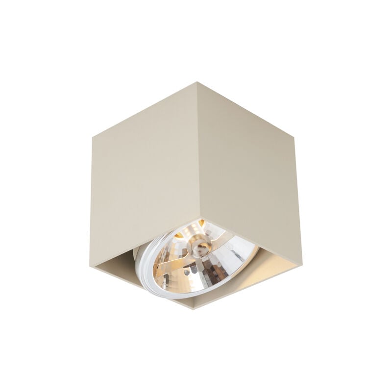 Qazqa - box - Spot murale - 1 lumière - l 12 cm - Beige - Moderne - éclairage intérieur - Salon i Chambre i Cuisine i Salle à manger