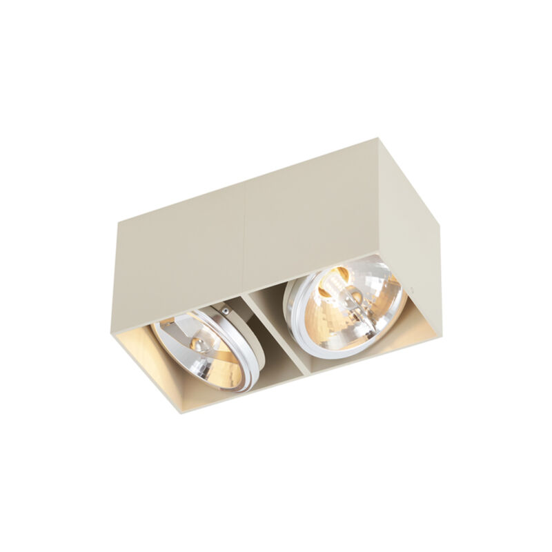 Qazqa - box - Spot plafond, plafonnier - 2 lumière - l 24 cm - Beige - Moderne - éclairage intérieur - Salon i Chambre i Cuisine i Salle à manger