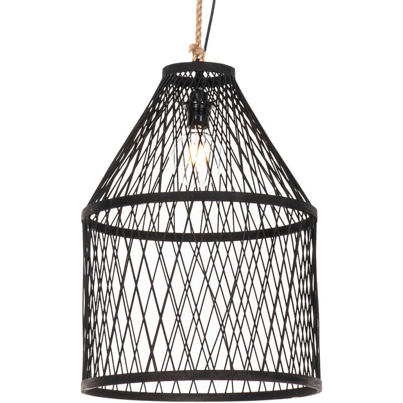 Calamus - Suspension - 1 lumière - ø 40 cm - Noir - Rustique - éclairage extérieur - Qazqa
