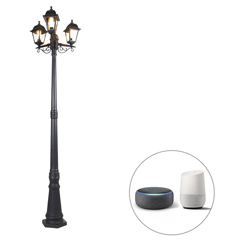 Capital - led Lanterne - 3 lumière - ø 51 cm - Noir - Classique/Antique - éclairage extérieur - Qazqa