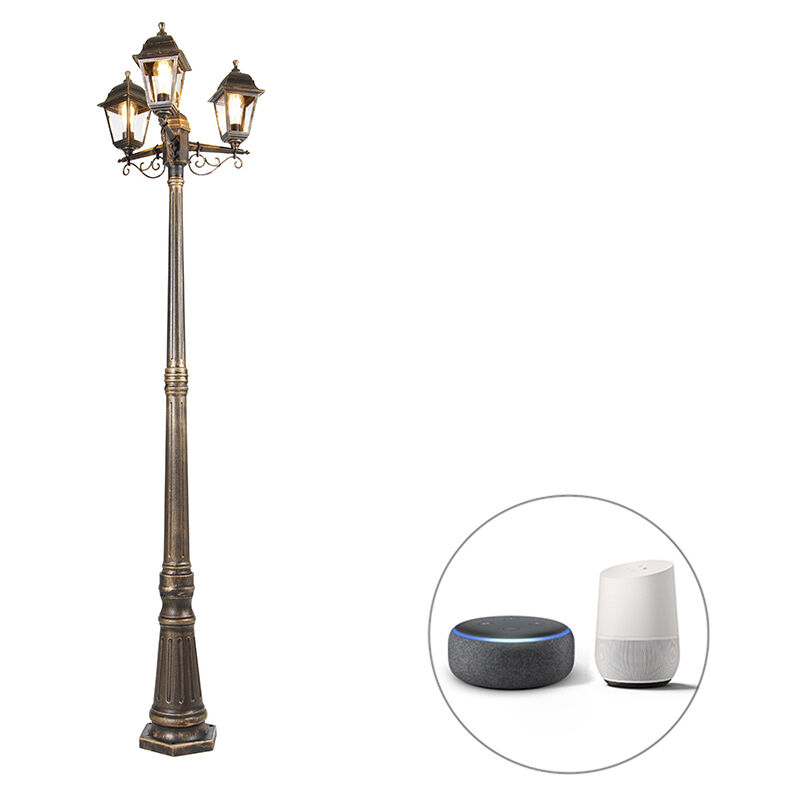 Capital - led Lanterne - 3 lumière - ø 51 cm - Doré/Laiton - Classique/Antique - éclairage extérieur - Qazqa