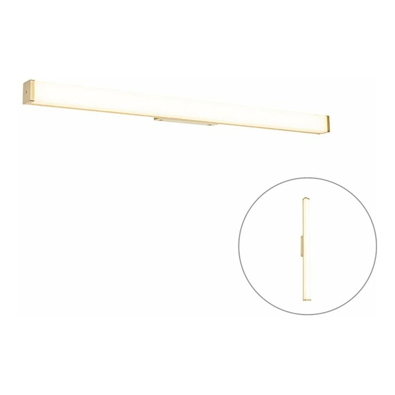 Cascada - led Applique murale - 3 lumière - l 92 cm - Doré/Laiton - Moderne - éclairage intérieur - Salle de bains - Qazqa