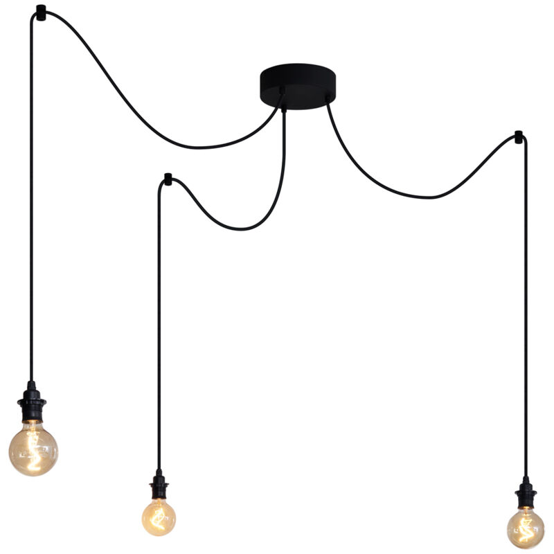 Cava - Suspension - 3 lumière - ø 18 cm - Noir - Moderne - éclairage extérieur - éclairage intérieur - Qazqa