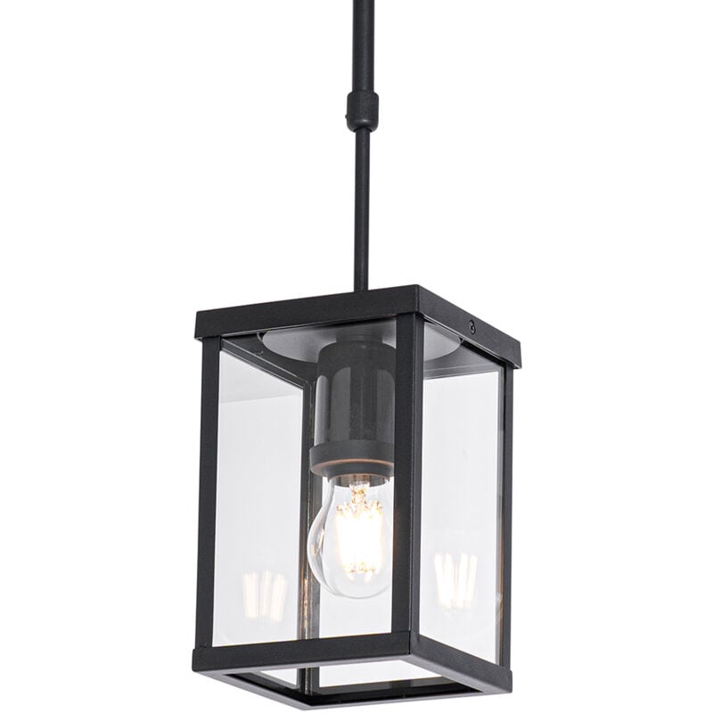 Charlois - Suspension - 1 lumière - l 14 cm - Noir - Rustique - éclairage extérieur - Qazqa