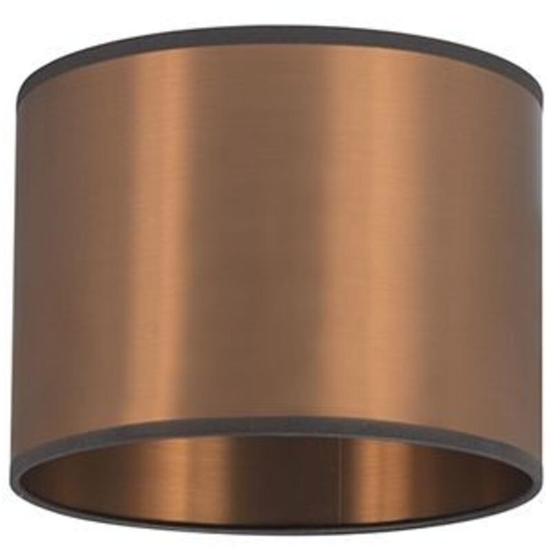 Cilinder kunststof - Abatjour - 1 lumière - ø 200 mm - Cuivre - Rustique, Moderne - - Qazqa