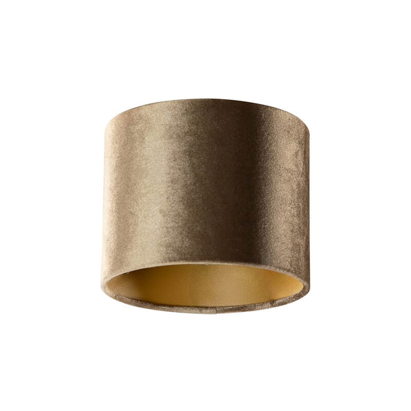 Cilinder velours - Abatjour - ø 18 cm - Bronze - Classique/Antique - - Qazqa