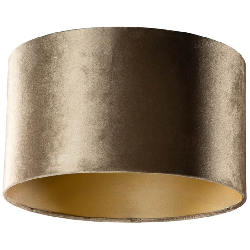 Cilinder velours - Abatjour - ø 35 cm - Bronze - Classique/Antique - - Qazqa