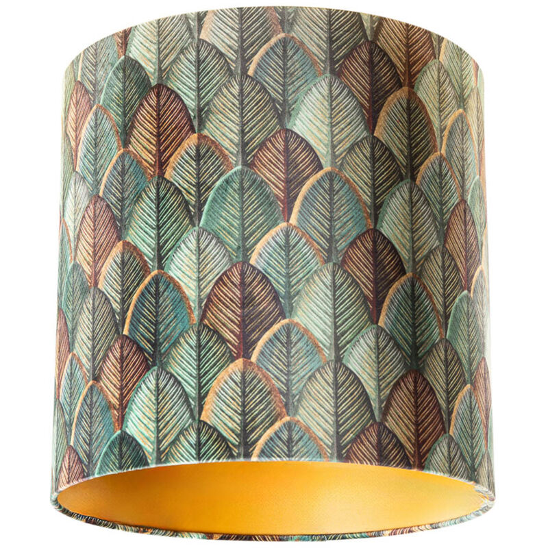 Cilinder velours - Abatjour - ø 40 cm - Vert - Classique/Antique - - Qazqa