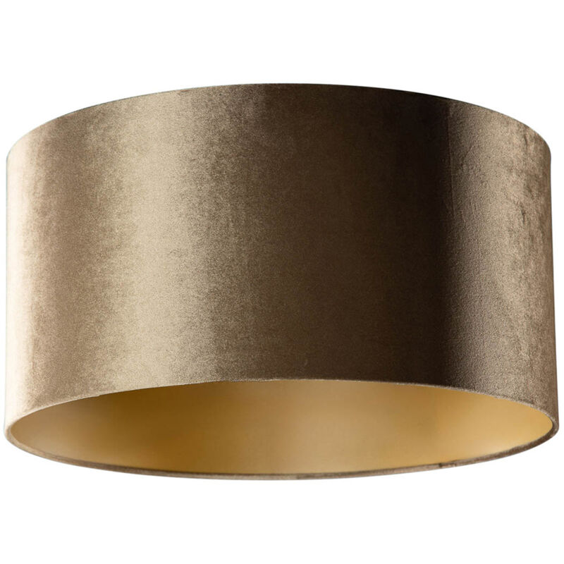 Cilinder velours - Abatjour - ø 50 cm - Bronze - Classique/Antique - - Qazqa