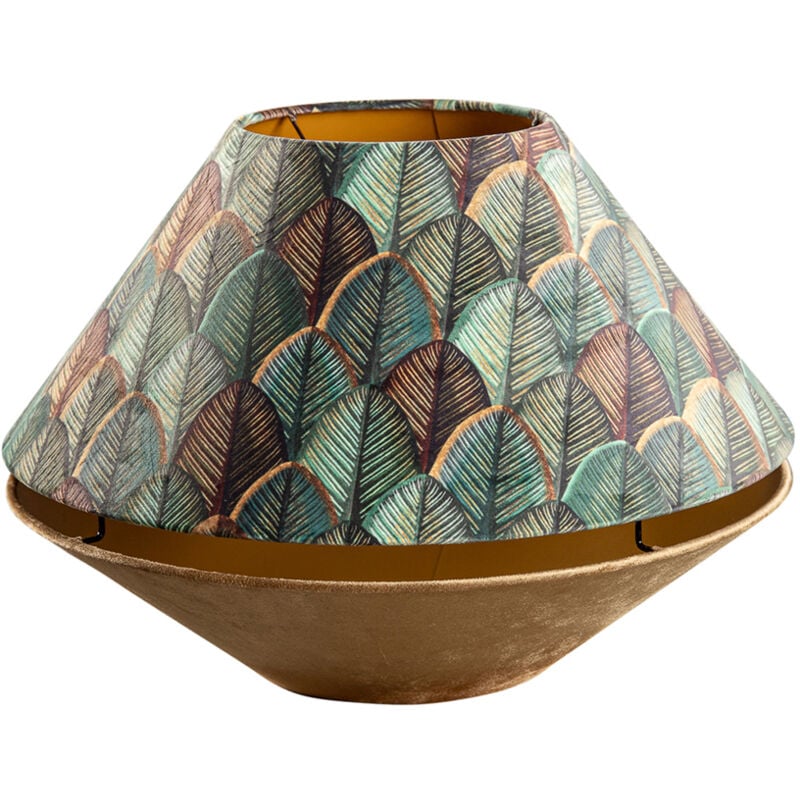 Cilinder velours - Abatjour - ø 50 cm - Vert - Classique/Antique - - Qazqa