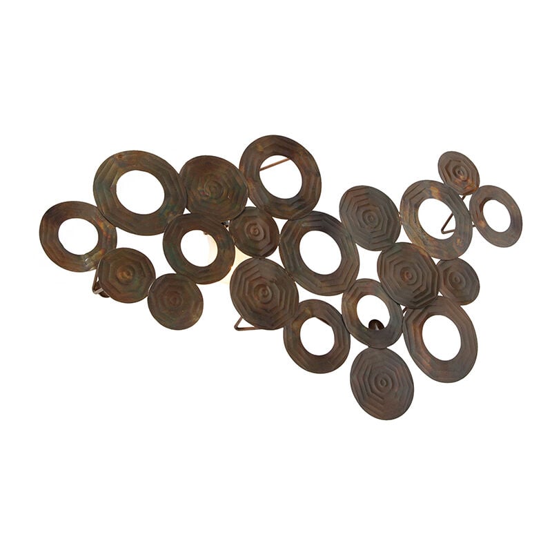 Circles - Applique murale - 1 lumière - l 77 cm - Cuivre - Art Deco - éclairage intérieur - Salon i Chambre i Cuisine i Salle à manger - Qazqa