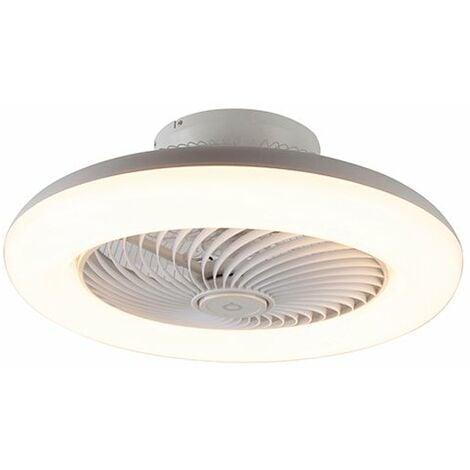 QAZQA clima - LED Dimmable Ventilateur de plafond variateur inclus - 1 lumière - Ø 55 cm - Blanc - Design - éclairage intérieur - Salon I Chambre I Cuisine I Salle à manger