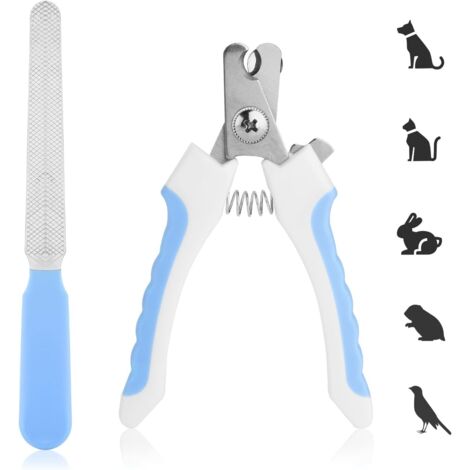 QAZQA Coupe-Ongles pour Animaux domestiques, Lime à Ongles pour Chien, Tondeuse Professionnelle avec Protection et Verrouillage de sécurité, Coupe-Griffes pour Chiens et Chats(Bleu)