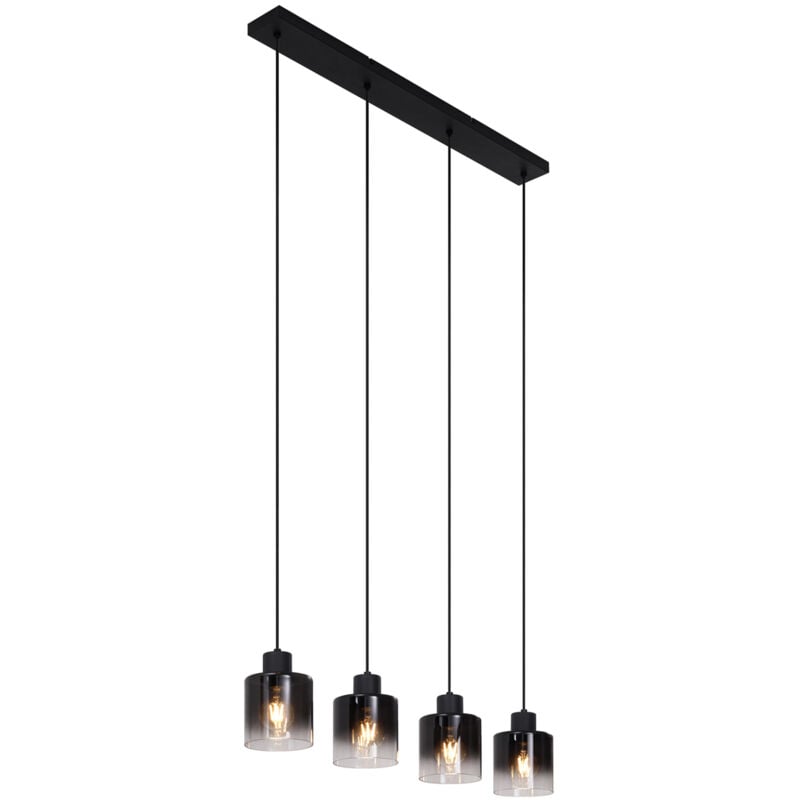 Dame - Suspension - 4 lumière - l 84 cm - Noir - Moderne - éclairage intérieur - Salon i Chambre i Cuisine i Salle à manger - Qazqa