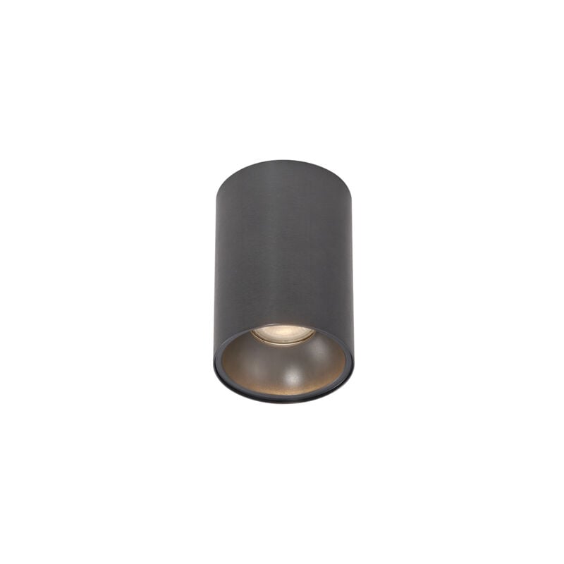 Qazqa - deep - Spot plafond, plafonnier - 1 lumière - ø 9.5 cm - Gris foncé - Moderne - éclairage intérieur - Salon i Chambre i Cuisine i Salle à