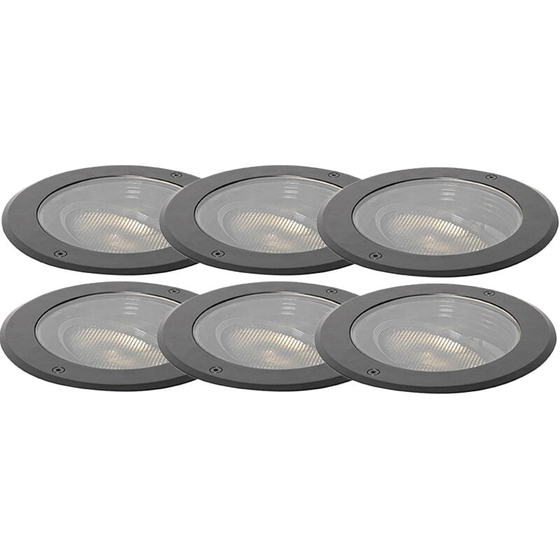 QAZQA delux honey - LED Spot encastrable de sol - 1 lumière - Ø 20 cm - Noir - Moderne - éclairage extérieur