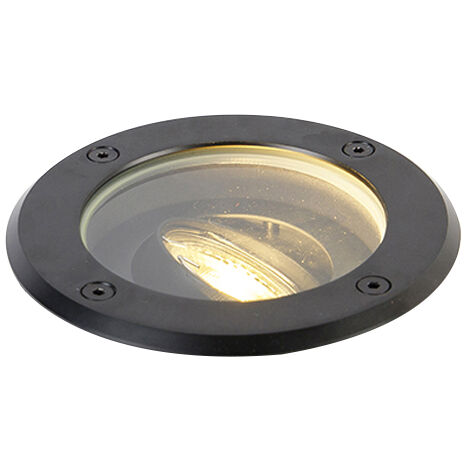 QAZQA delux - Spot encastrable de sol Moderne - 1 lumière - Ø 13 cm - Noir - Moderne - Éclairage extérieur