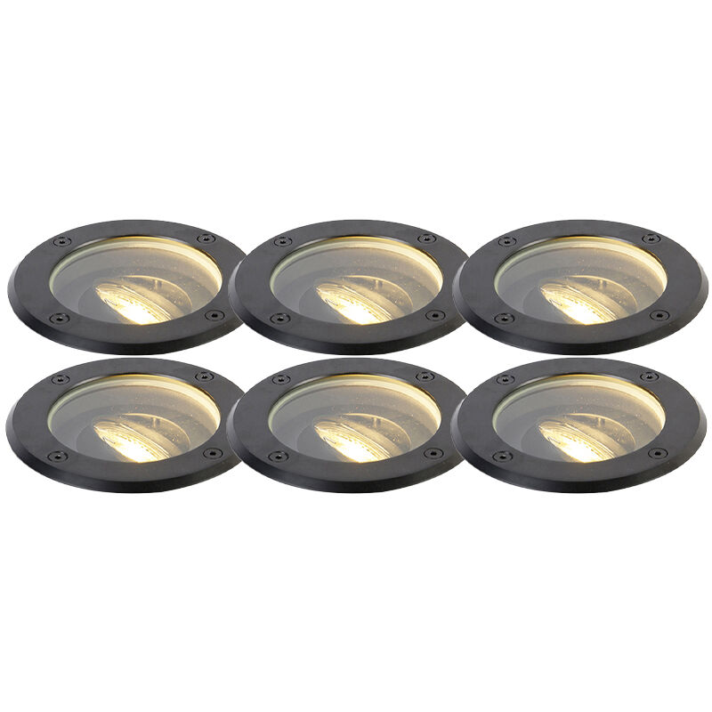 Delux - Spot encastrable de sol - 1 lumière - ø 13 cm - Noir - Moderne - éclairage extérieur - Qazqa